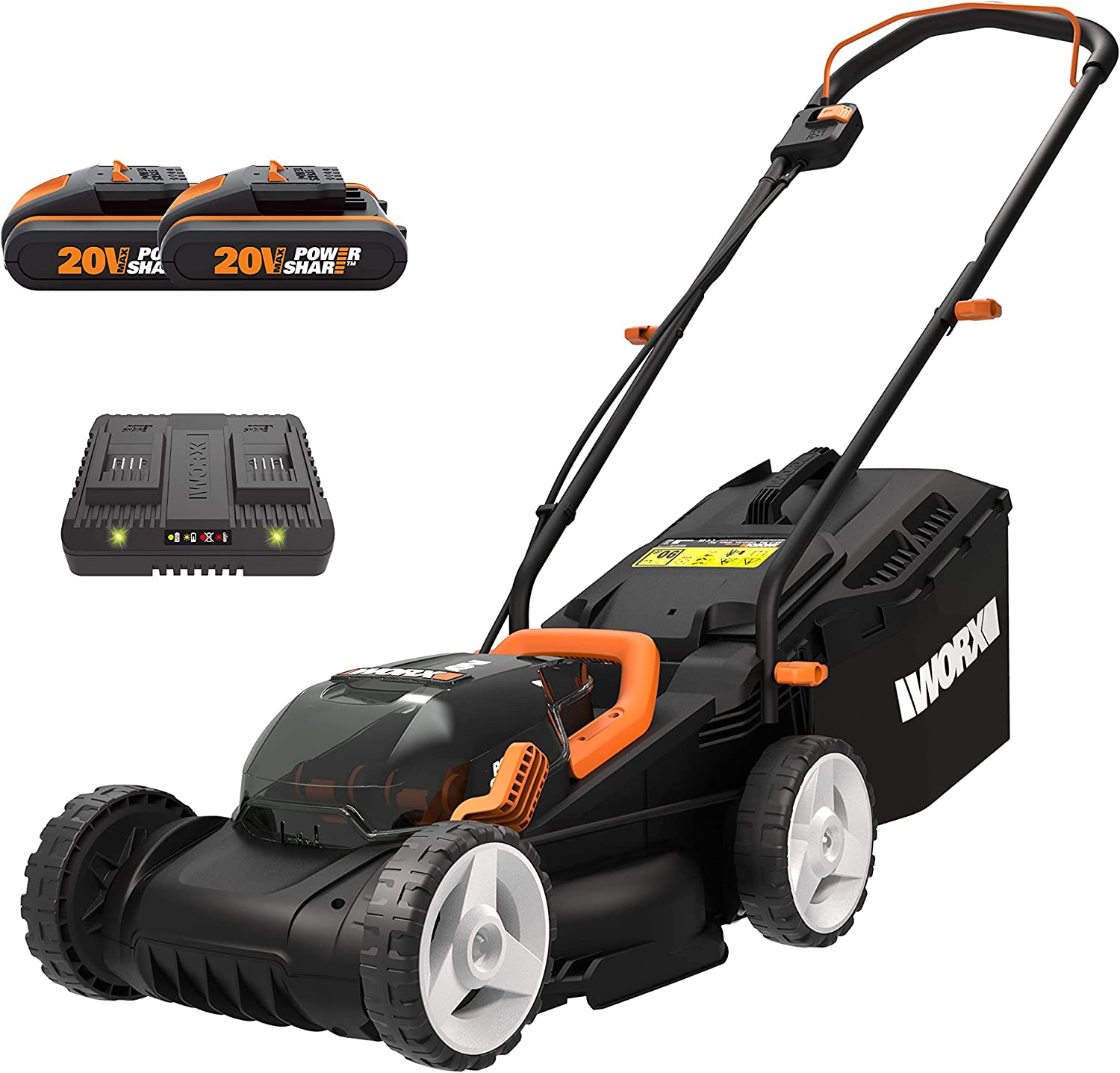 WORX WG779E cordless lawnmower with battery